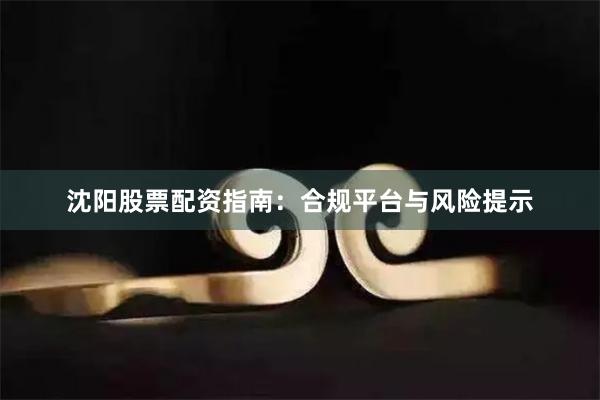 沈阳股票配资指南：合规平台与风险提示